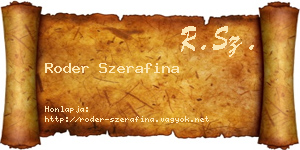 Roder Szerafina névjegykártya